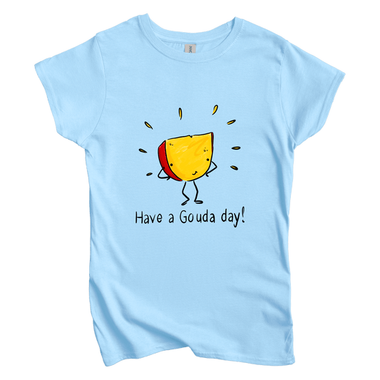 T-Shirt S / Light Blue Have a Gouda Day: Micro Barbi Women's Tee