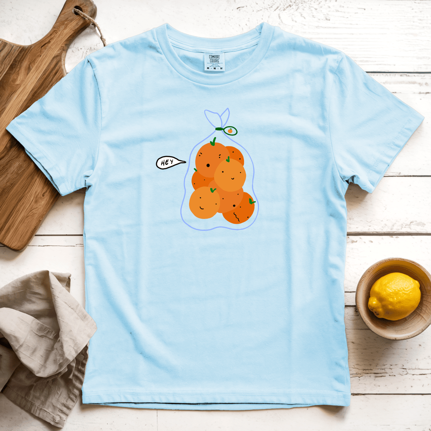 T-Shirts Chambray / S Hey: Woblylines