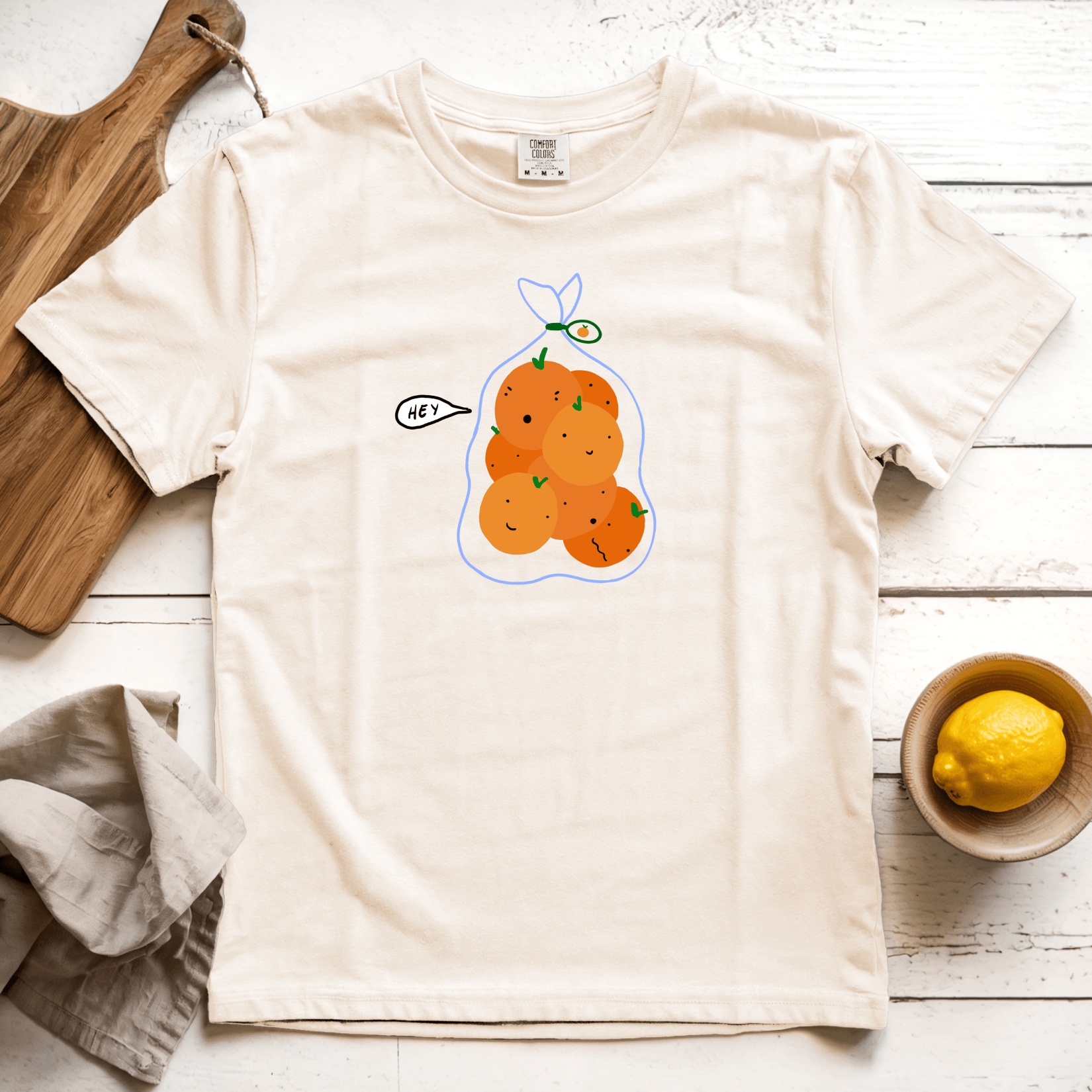 T-Shirts Ivory / S Hey: Woblylines