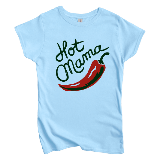 T-Shirt S / Light Blue Hot Mama Women's Tee