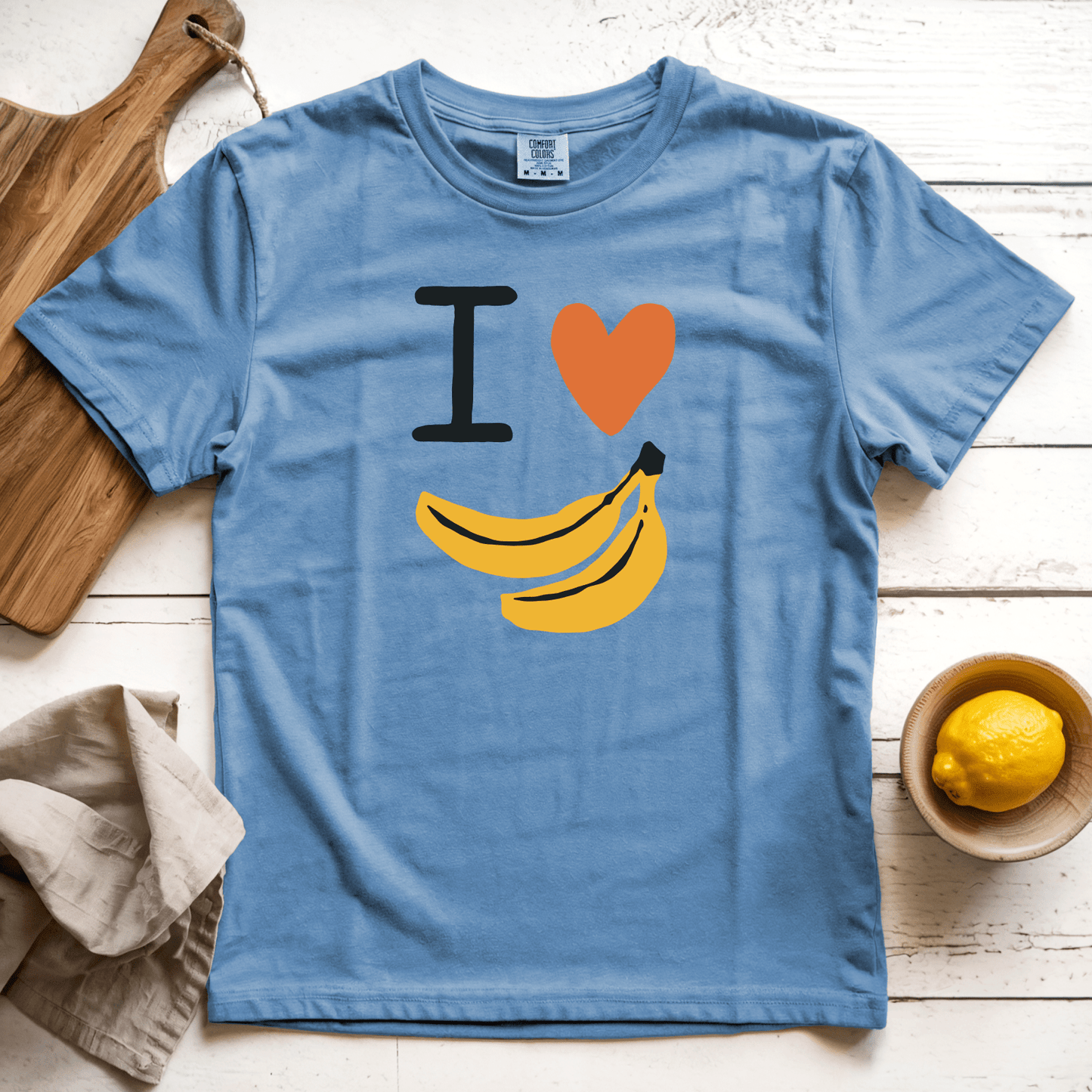 T-Shirt Blue Jean / S I Love Bananas