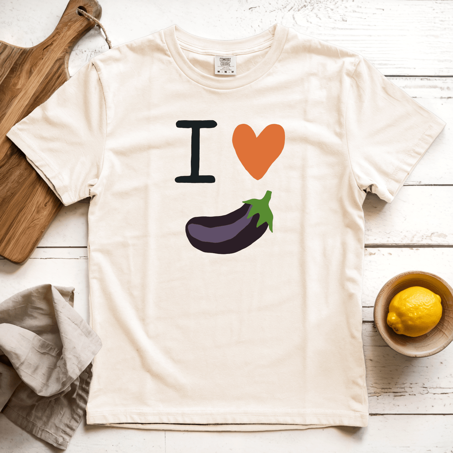 T-Shirt Ivory / S I Love Eggplant