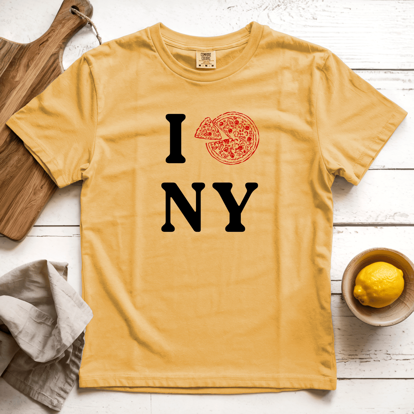 T-Shirt Mustard / S I Pizza NY-Longoland