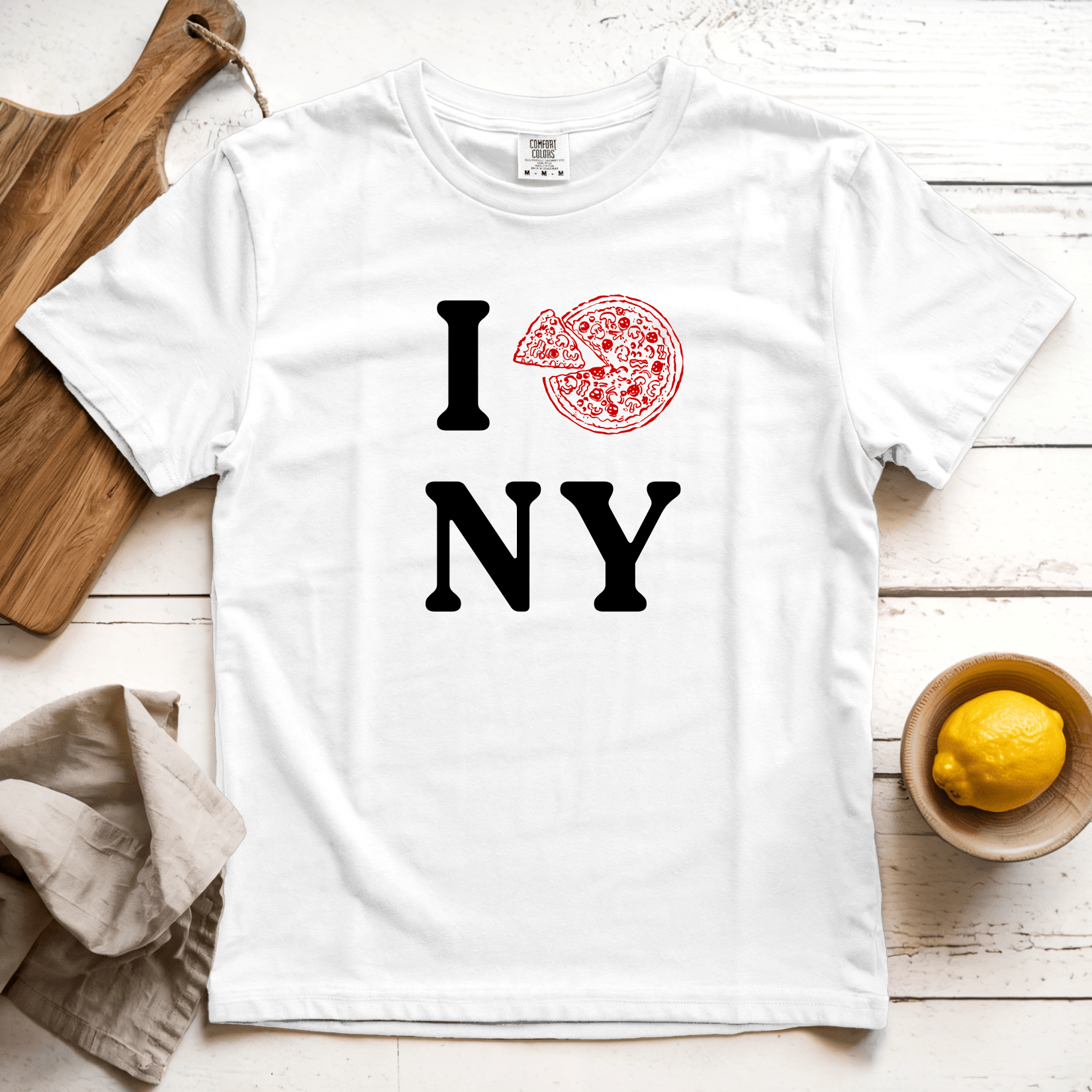 T-Shirt White / S I Pizza NY-Longoland