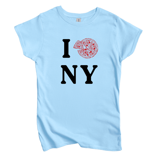 T-Shirt S / Light Blue I Pizza NY-Longoland Women's Tee