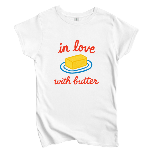 T-Shirt S / White In Love with Butter Women's Tee