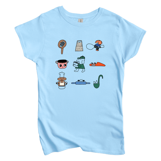 T-Shirts S / Light Blue Kitchen Crew: Sae Karepe Women's Tee