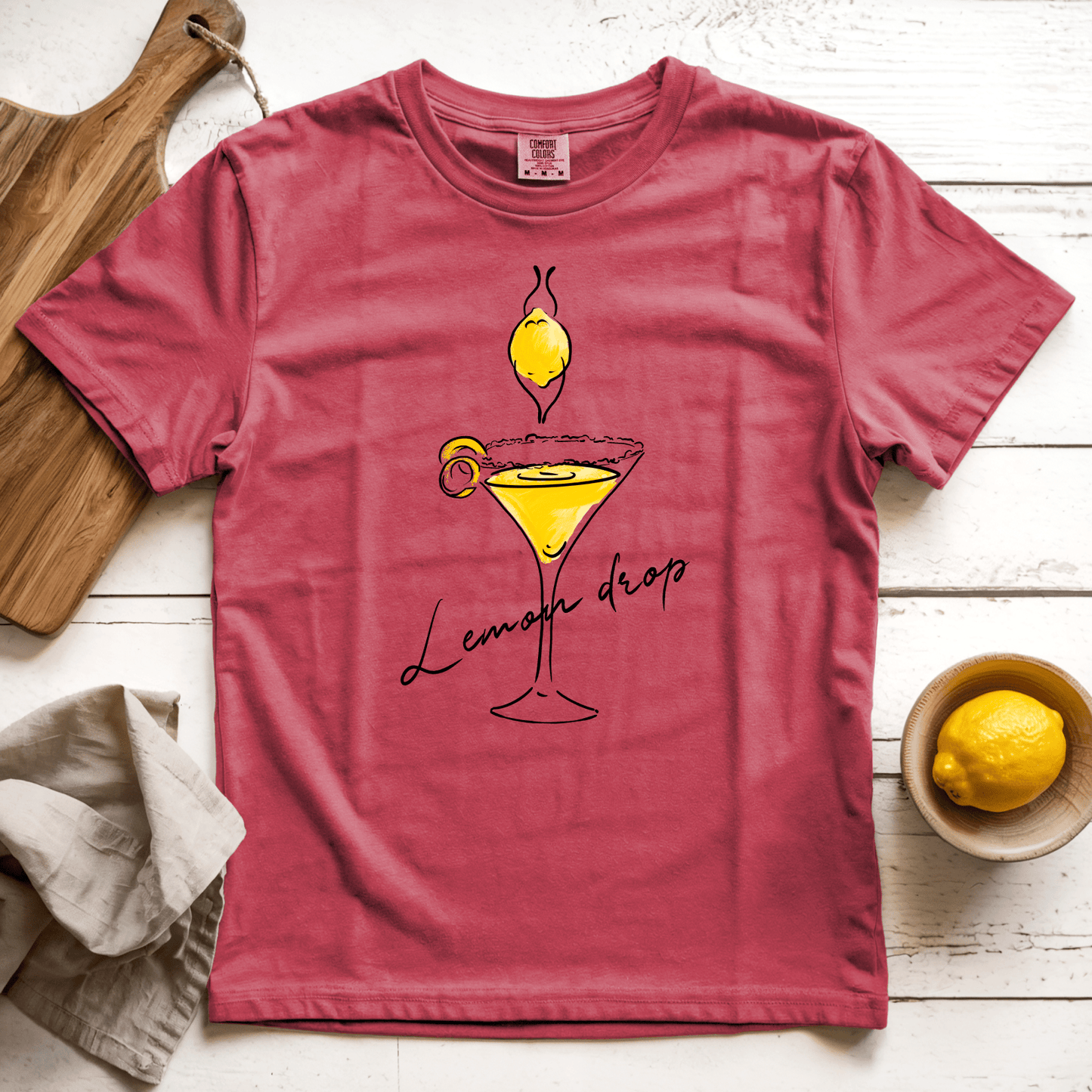 T-Shirt Crimson / S Lemon Drop: Micro Barbi