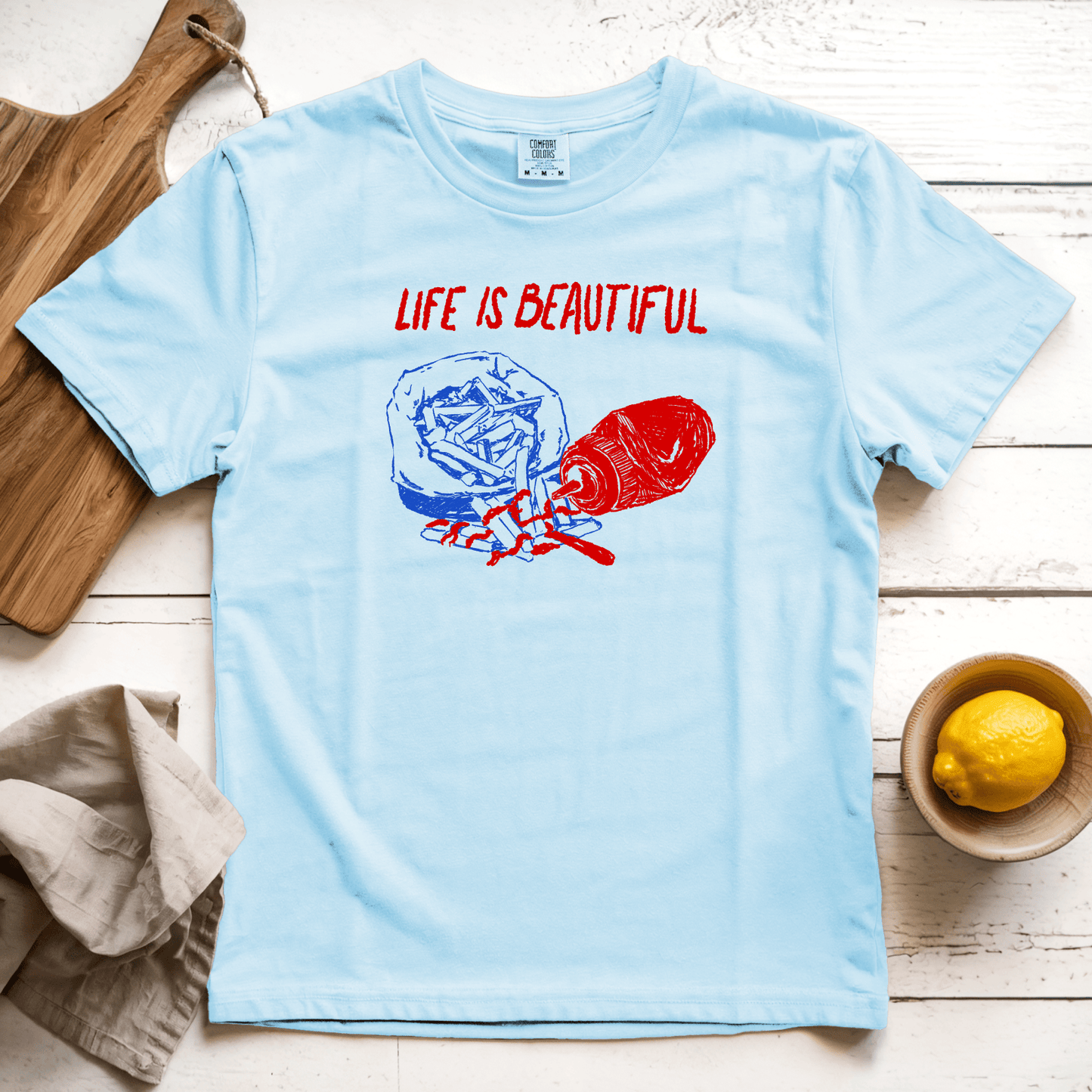 T-Shirts Chambray / S Life is Beautiful: Rusted Work