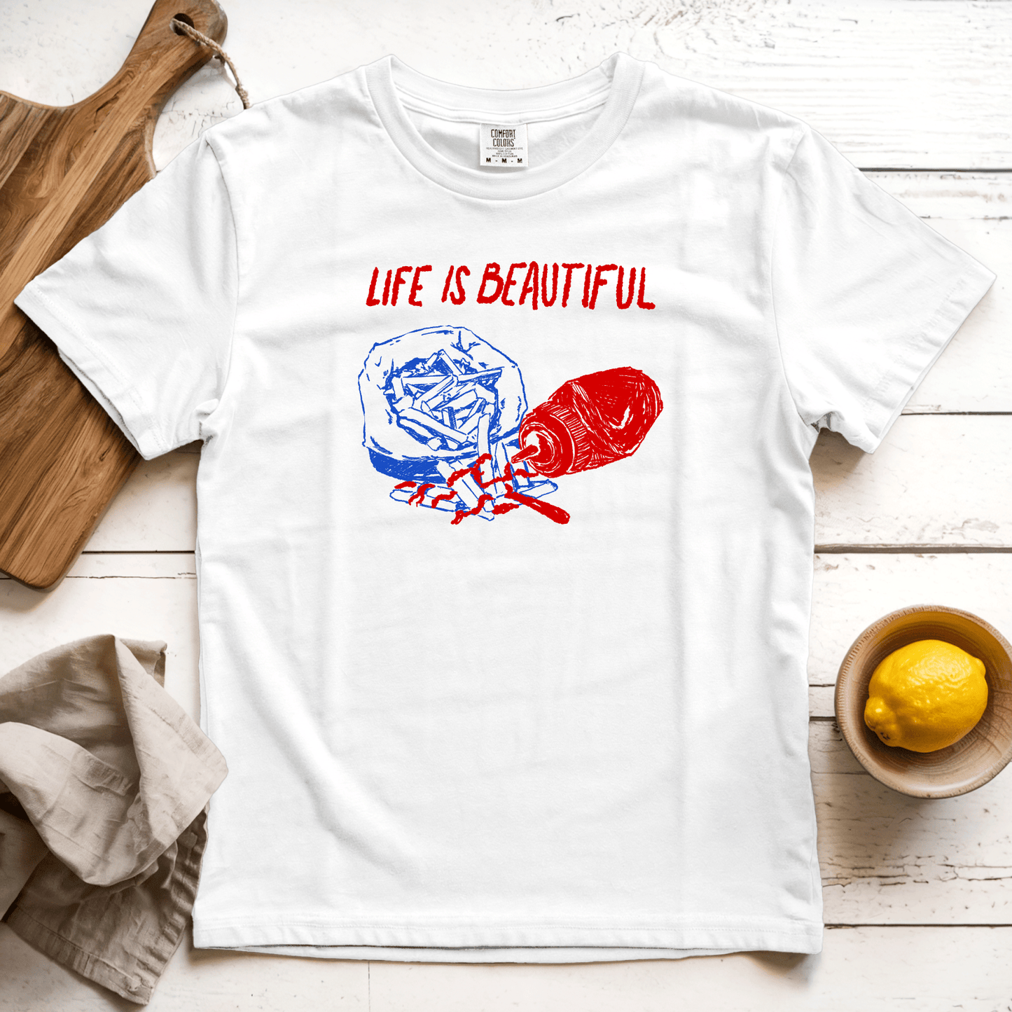 T-Shirts White / S Life is Beautiful: Rusted Work