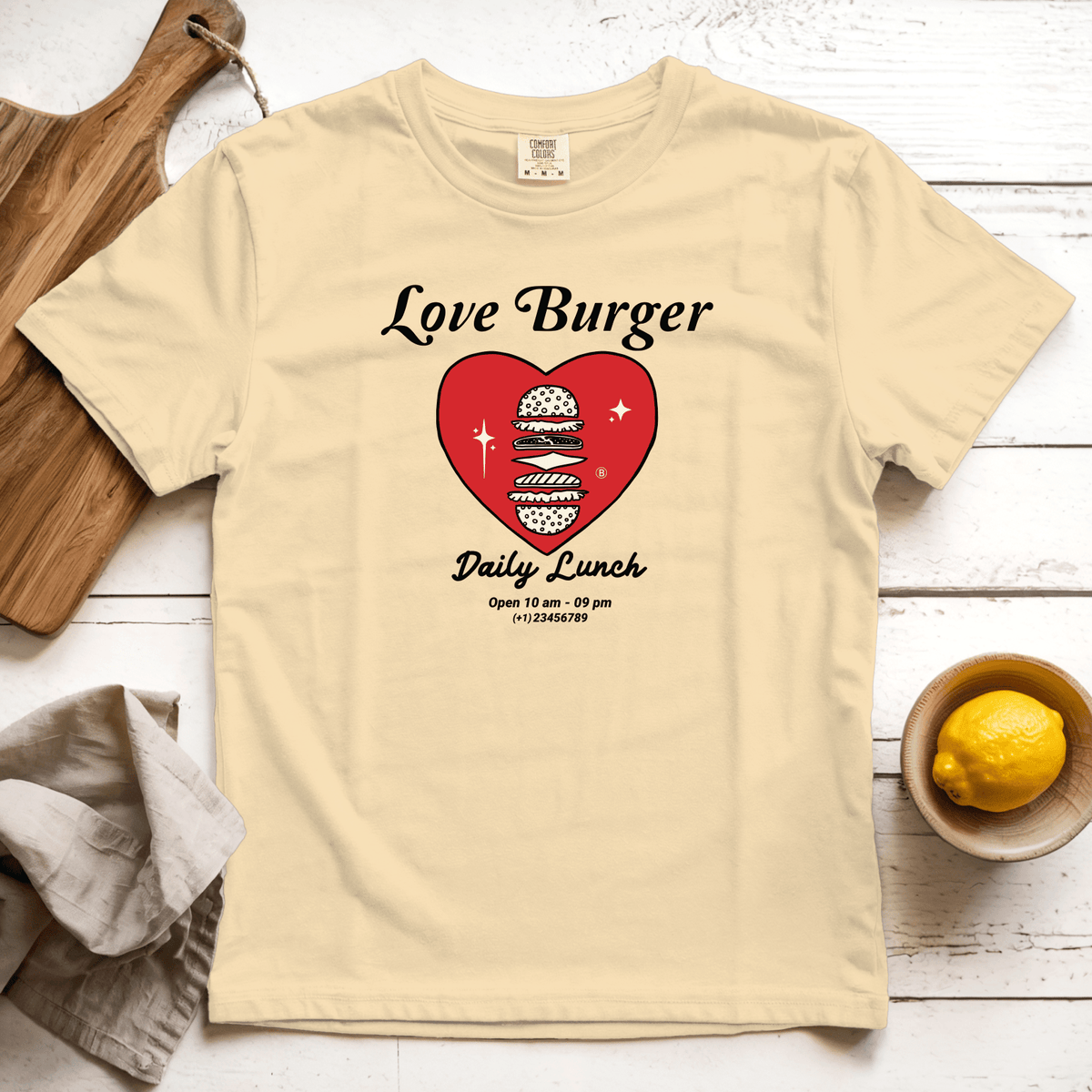 T-Shirts Butter / S Love Burger: Sae Karepe