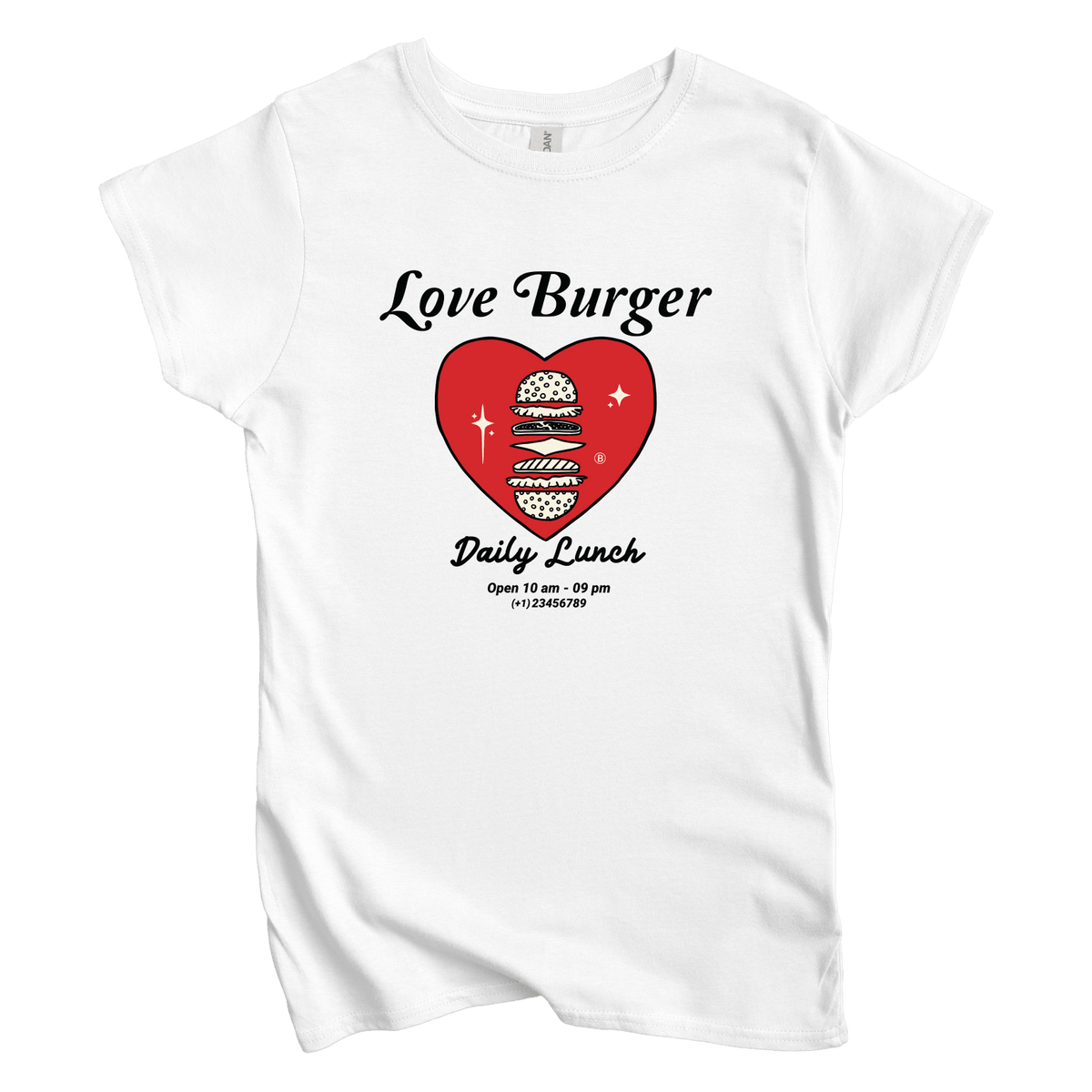 T-Shirts S / White Love Burger: Sae Karepe Women's Tee