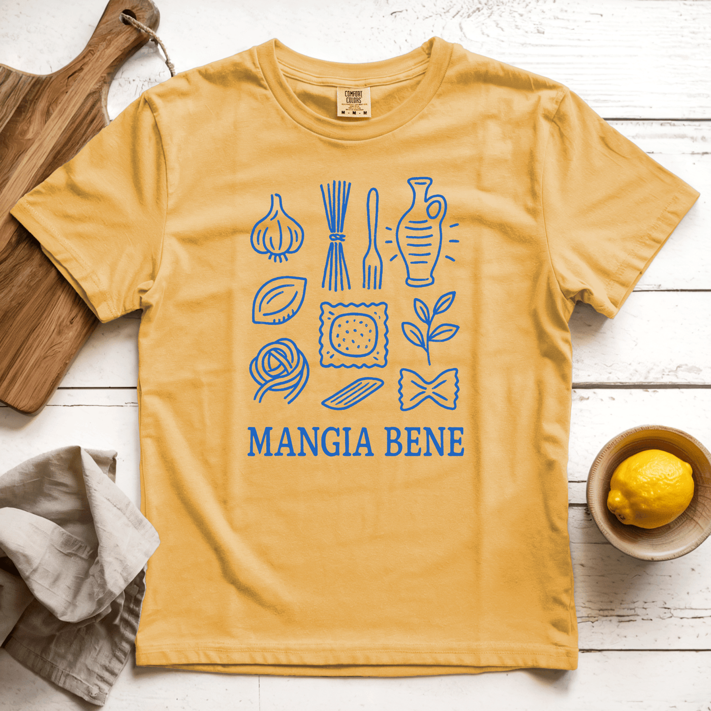 T-Shirt Mustard / S Mangia Bene