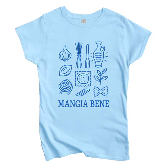 T-Shirt S / Light Blue Mangia Bene Women's Tee