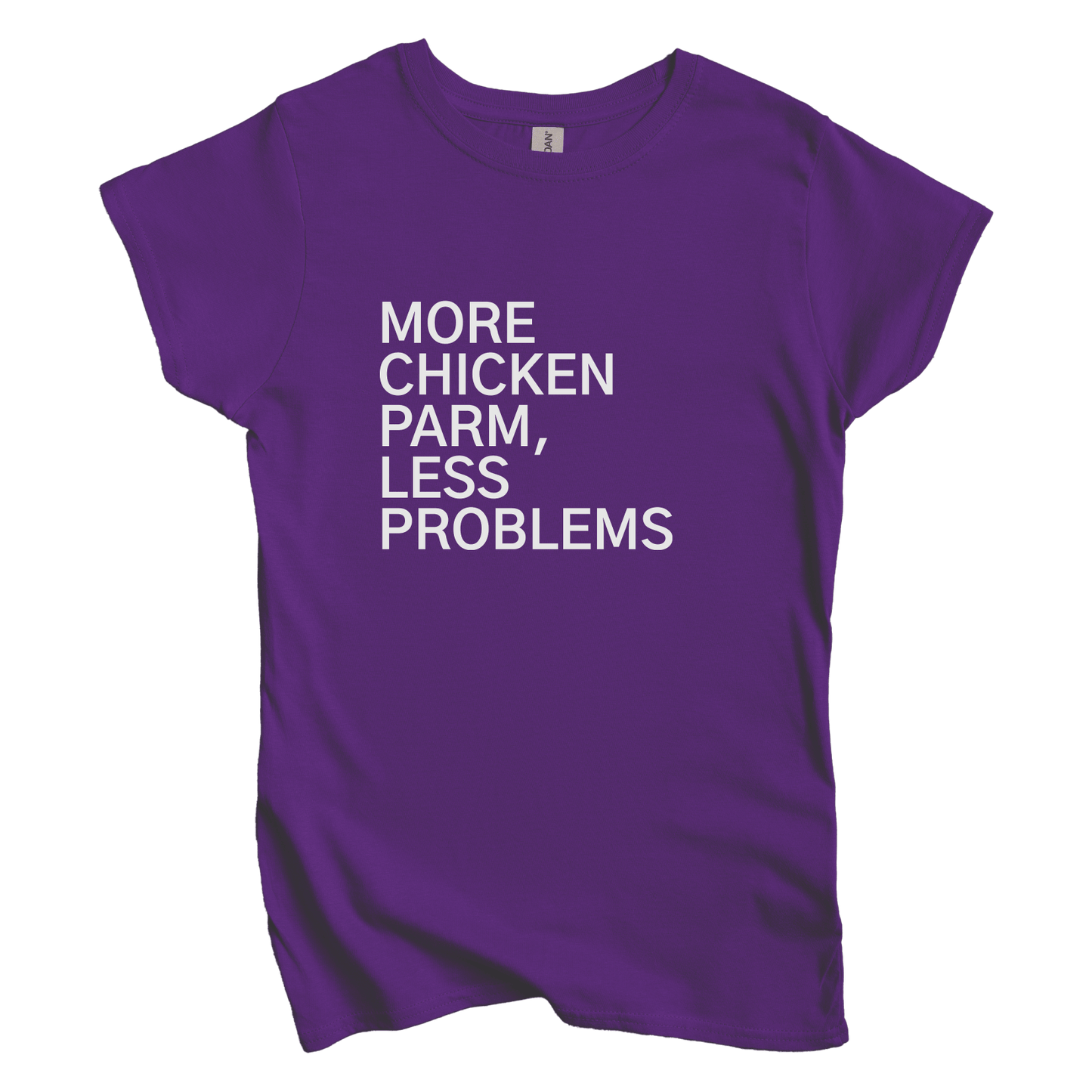 T-Shirt L / Purple More Chicken Parm, Less Problems Women's Tee