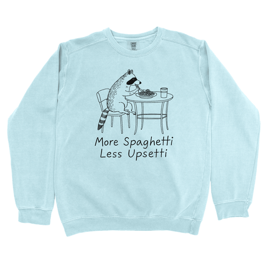 Sweatshirt Chambray / S More Spaghetti Less Upsetti Racoon Sweatshirt
