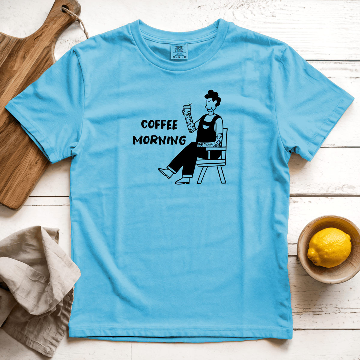 T-Shirts Sapphire / S Morning Coffee: Sae Karepe