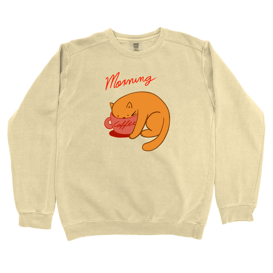 T-Shirts Butter / S Morning Coffee: Woblylines Sweatshirt