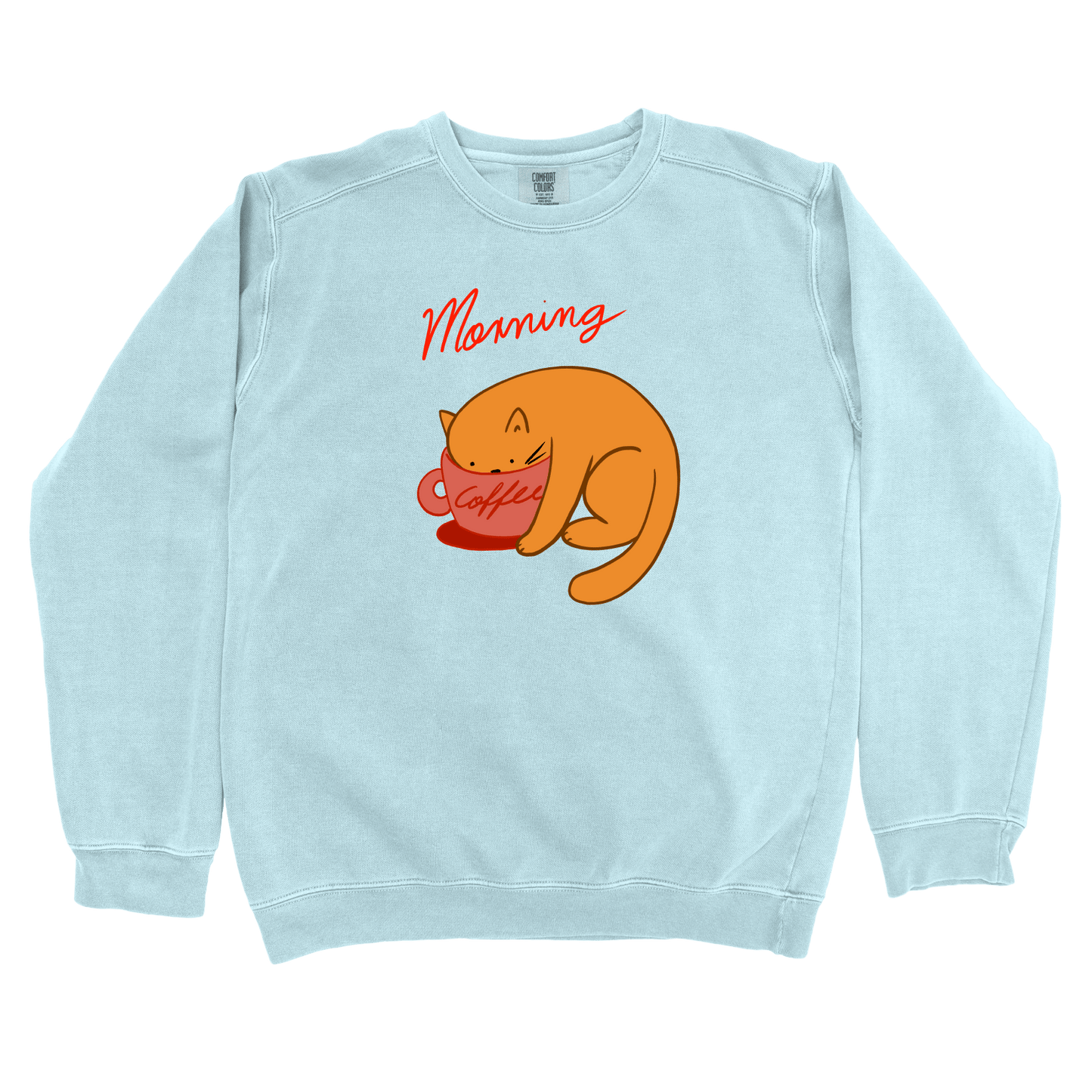 T-Shirts Chambray / S Morning Coffee: Woblylines Sweatshirt