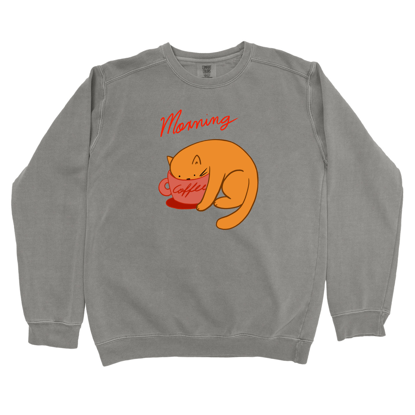 T-Shirts Grey / S Morning Coffee: Woblylines Sweatshirt