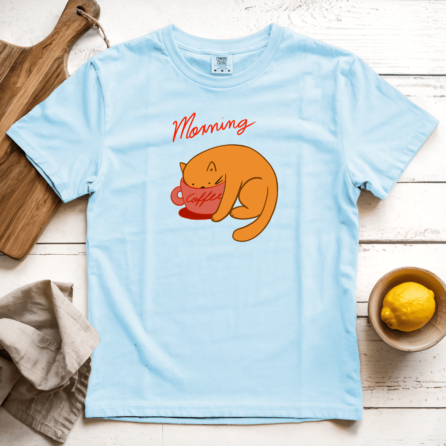 T-Shirts Chambray / S Morning Coffee: Woblylines