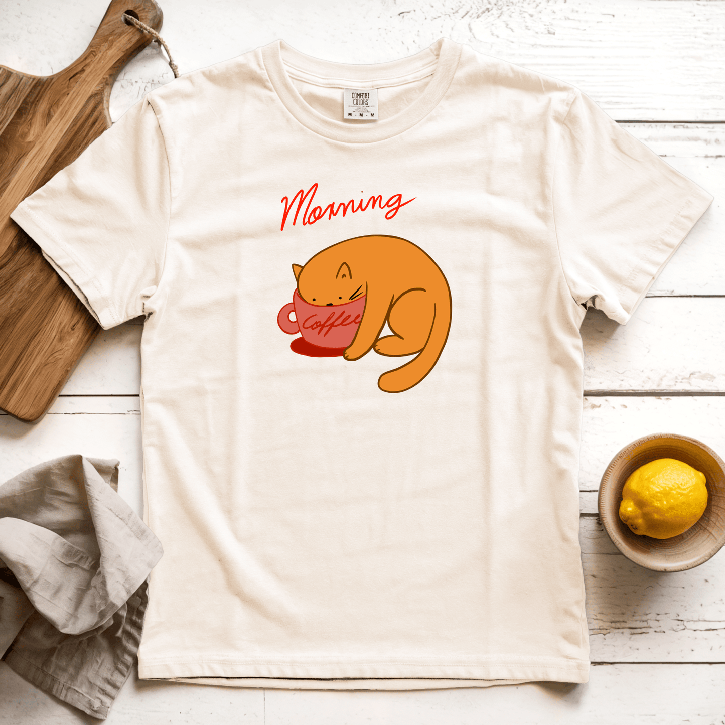 T-Shirts Ivory / S Morning Coffee: Woblylines