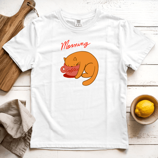 T-Shirts White / S Morning Coffee: Woblylines