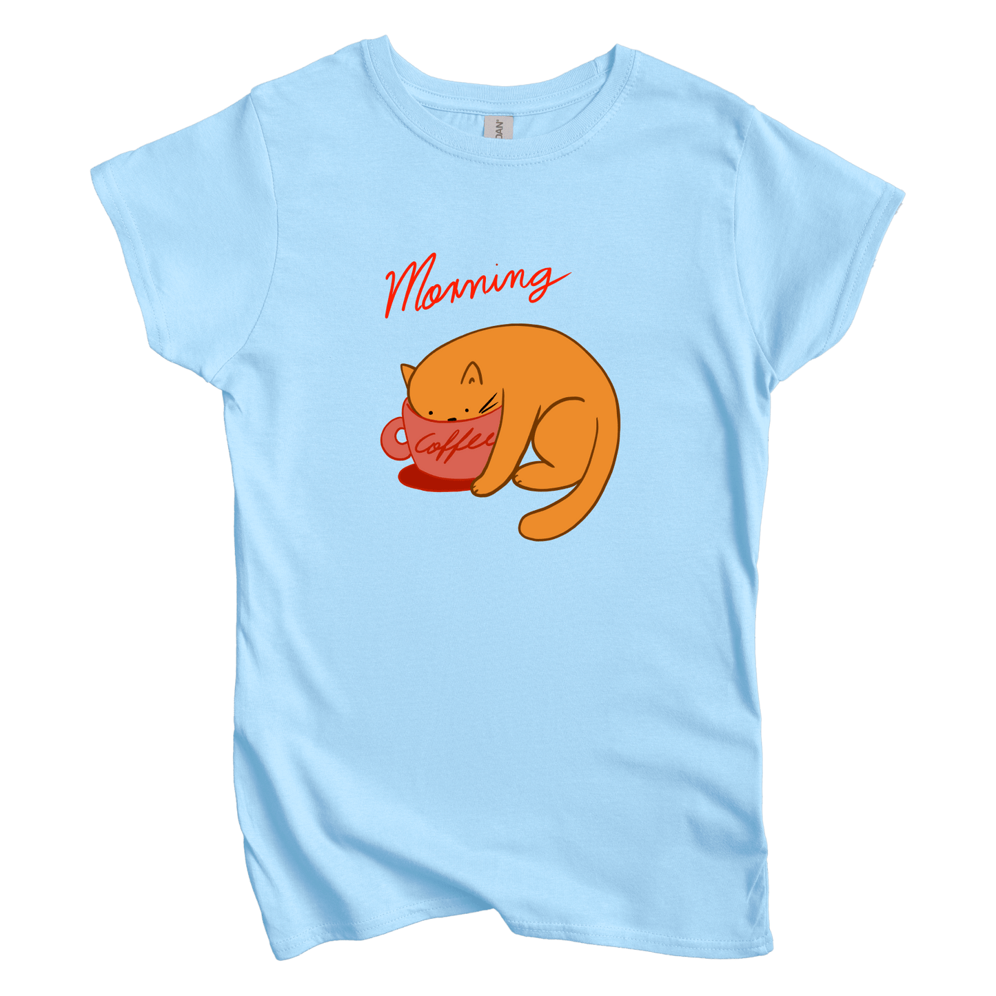 T-Shirts S / Light Blue Morning Coffee: Woblylines Women's Tee