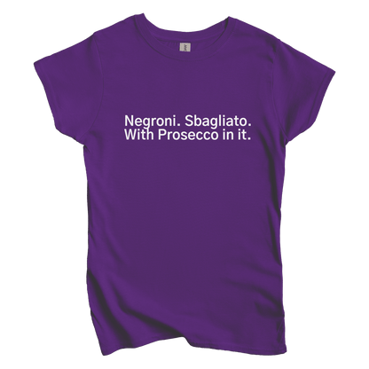 T-Shirt L / Purple Negroni. Sbagliato. With Processo in it Women's Tee
