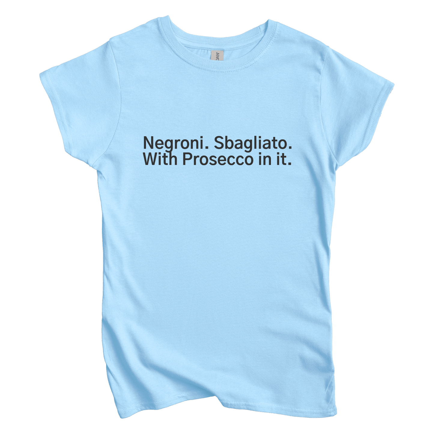 T-Shirt S / Light Blue Negroni. Sbagliato. With Processo in it Women's Tee