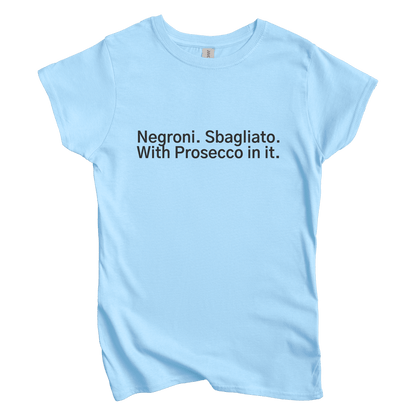 T-Shirt S / Light Blue Negroni. Sbagliato. With Processo in it Women's Tee