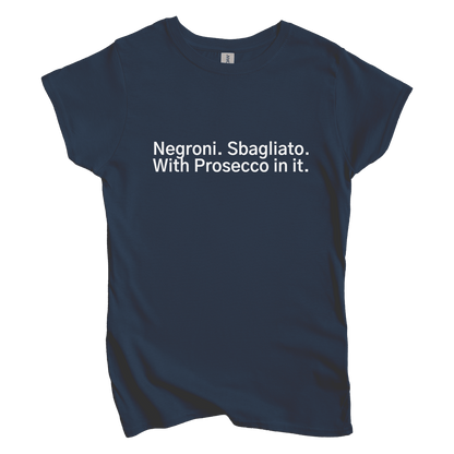 T-Shirt S / Navy Negroni. Sbagliato. With Processo in it Women's Tee
