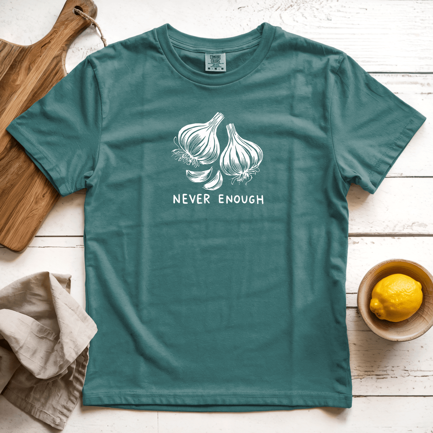 T-Shirt Blue Spruce / S Never Enough Garlic