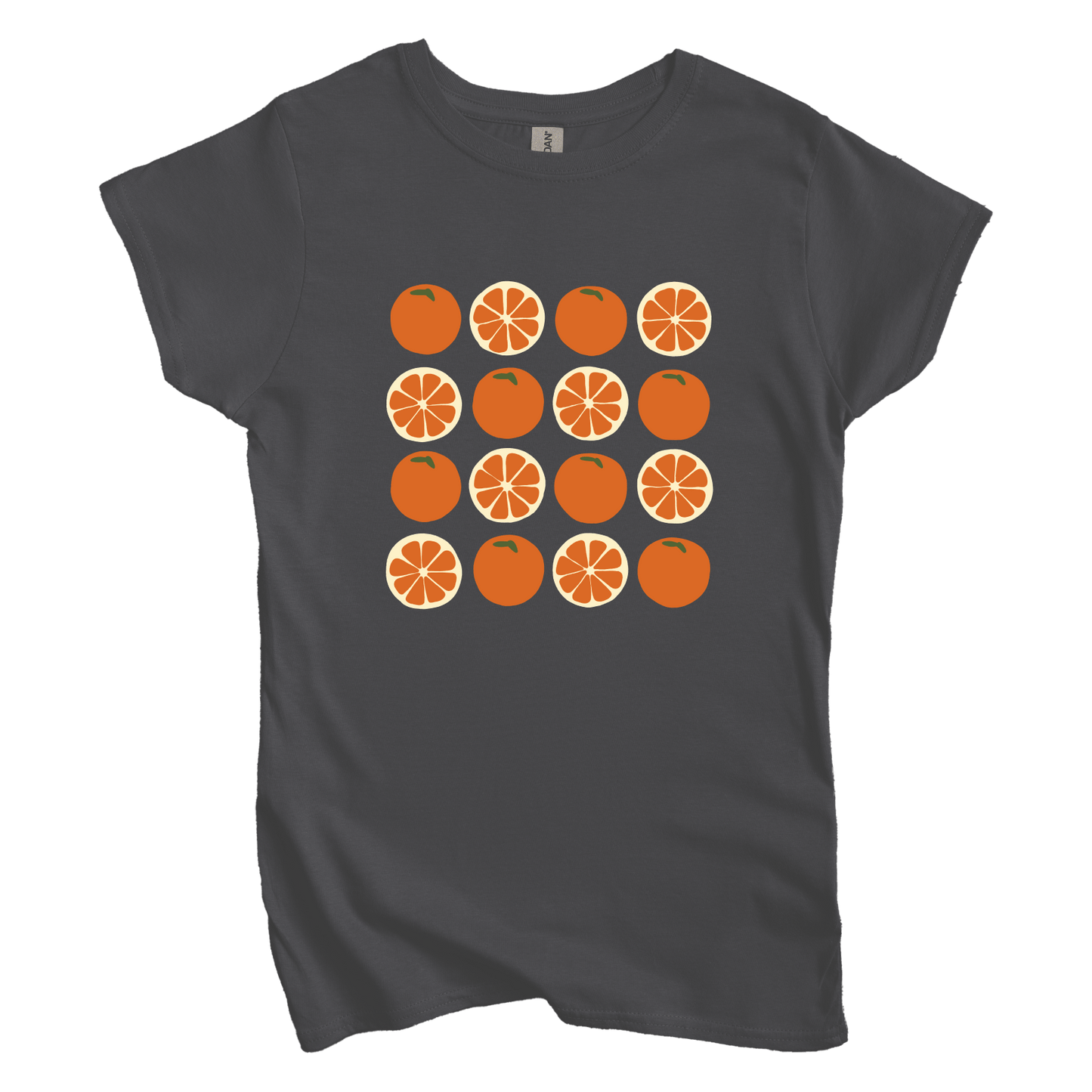 T-Shirt Charcoal / M Orange Grid Women's Tee