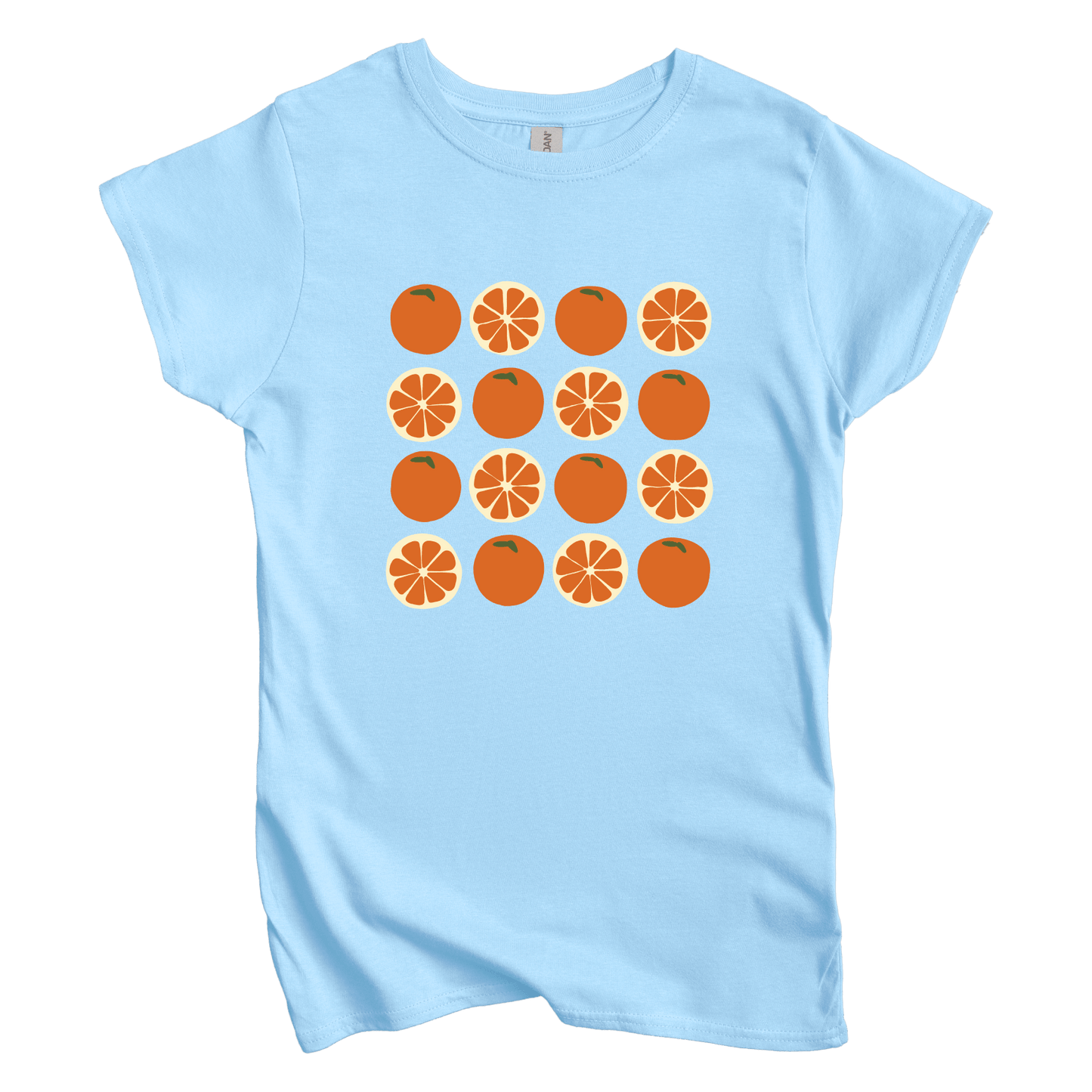 T-Shirt Light Blue / S Orange Grid Women's Tee