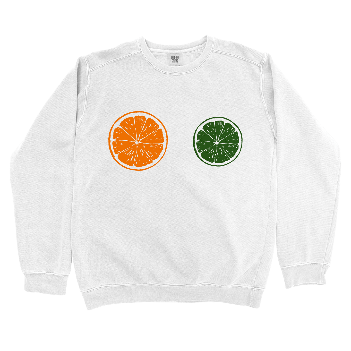 Sweatshirt White / S Orange Lime: LaeMab Sweatshirt