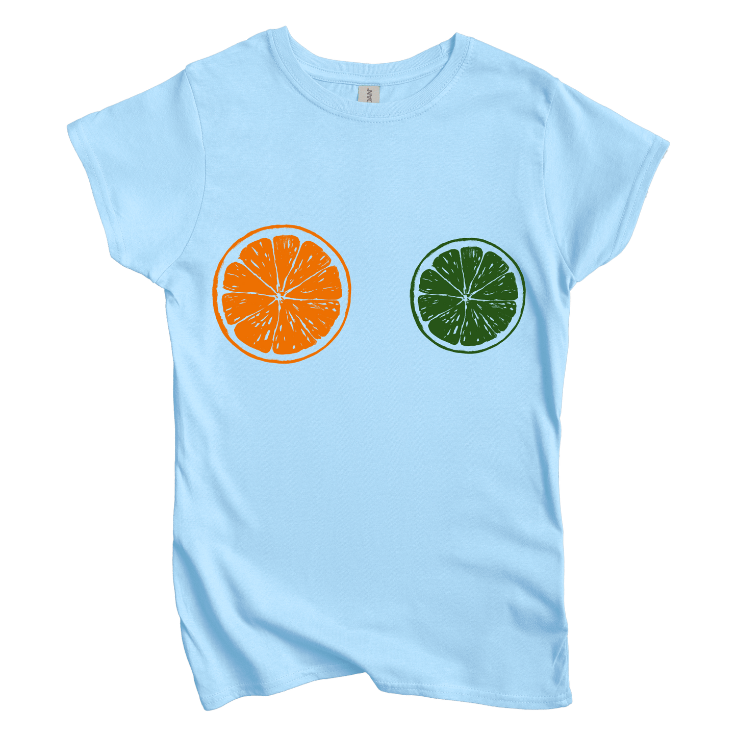 T-Shirt S / Light Blue Orange Lime: LaeMab Women's Tee