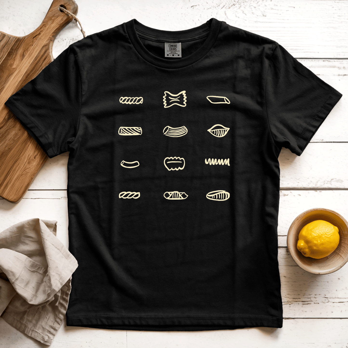 T-Shirt Black / S Pasta Shapes
