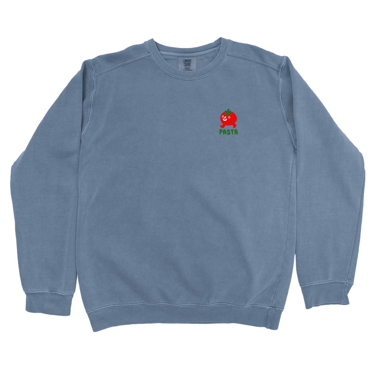 T-Shirts Blue Jean / S Pasta Walking Tomato Left Chest: Longoland Sweatshirt