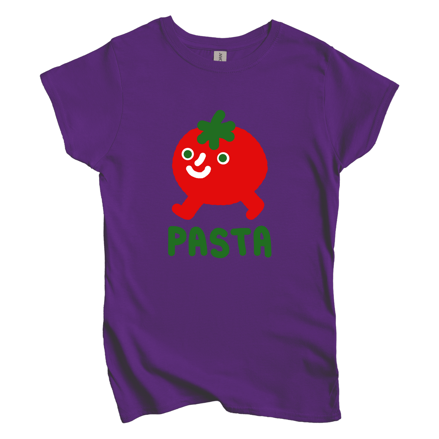 T-Shirt L / Purple Pasta Walking Tomato: Longoland Women's Tee