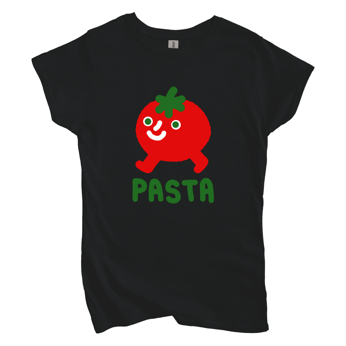 T-Shirt S / Black Pasta Walking Tomato: Longoland Women's Tee