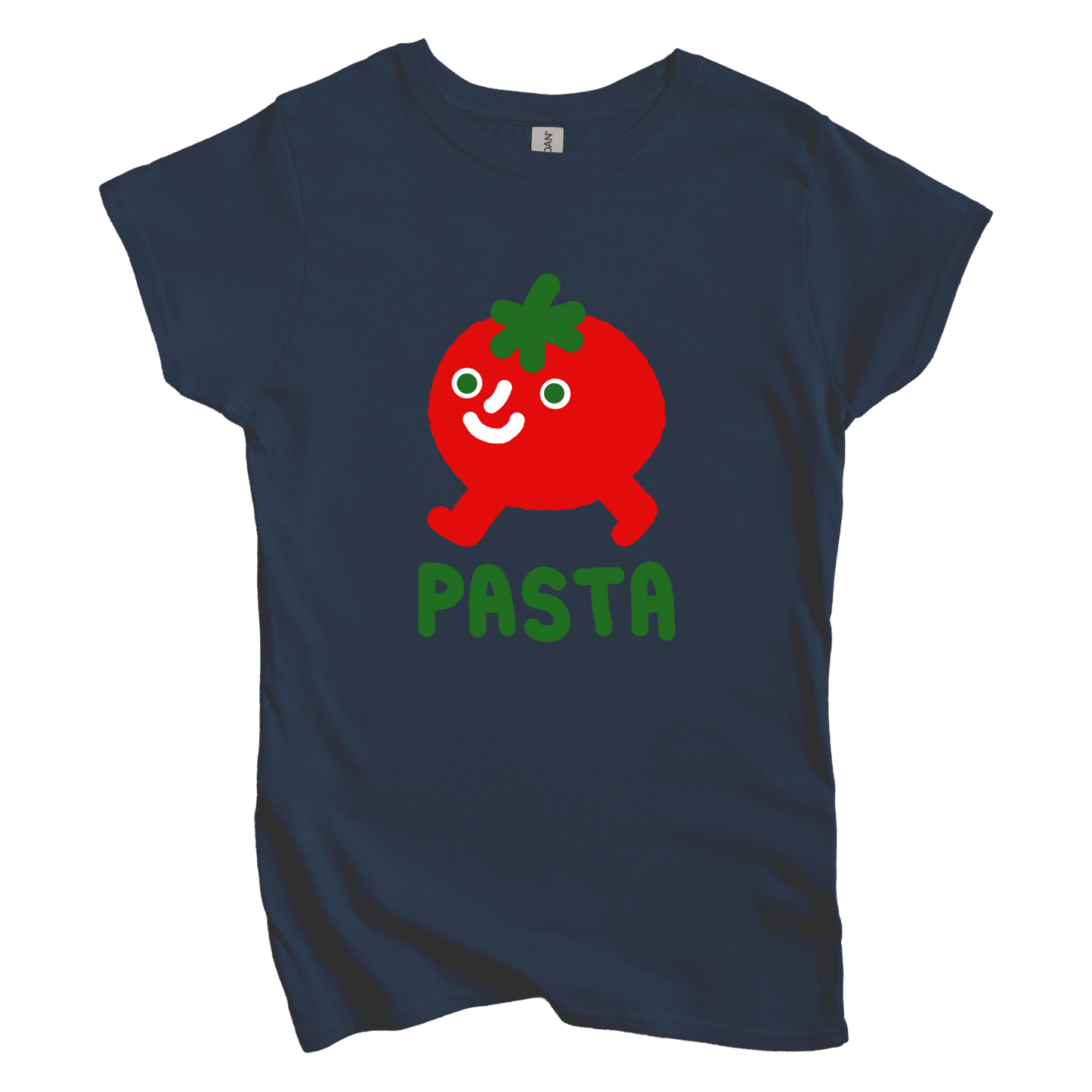 T-Shirt S / Navy Pasta Walking Tomato: Longoland Women's Tee