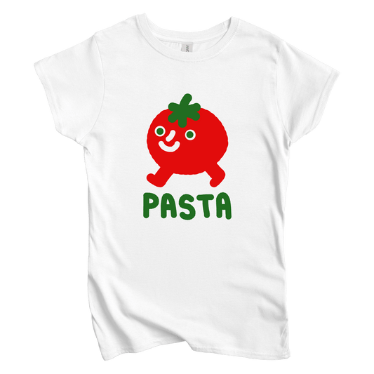 T-Shirt S / White Pasta Walking Tomato: Longoland Women's Tee