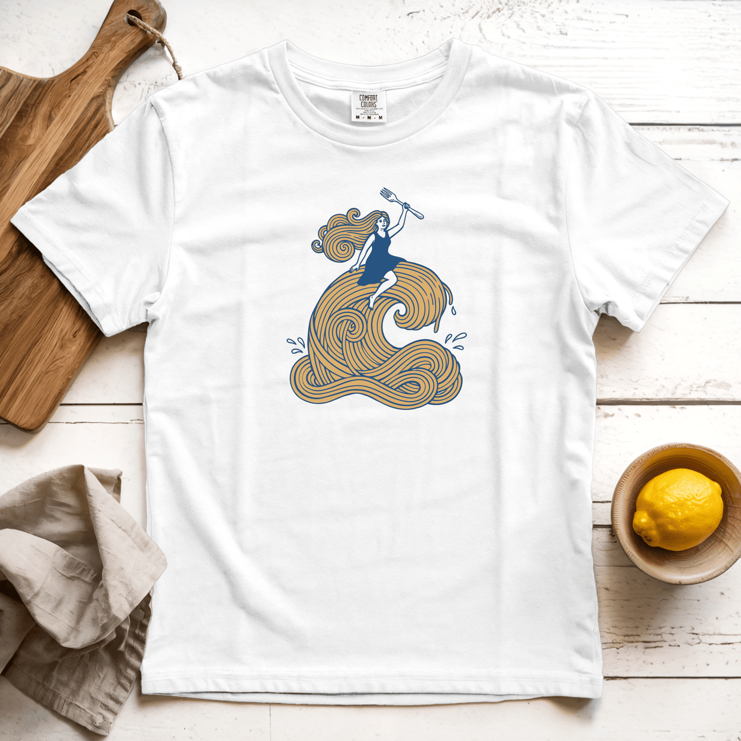 T-Shirt White / S Pasta Wave