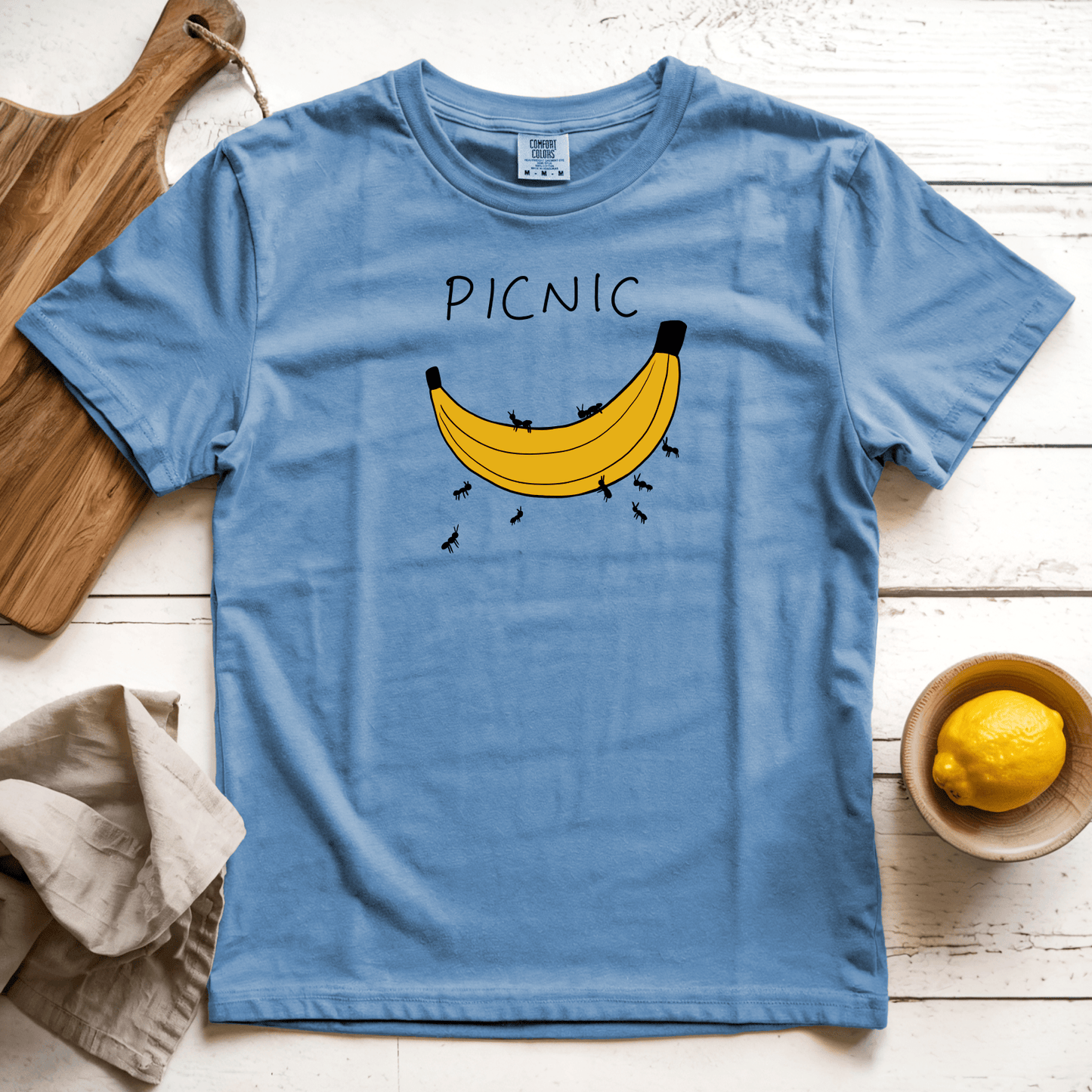 T-Shirts Blue Jean / S Picnic: Woblylines
