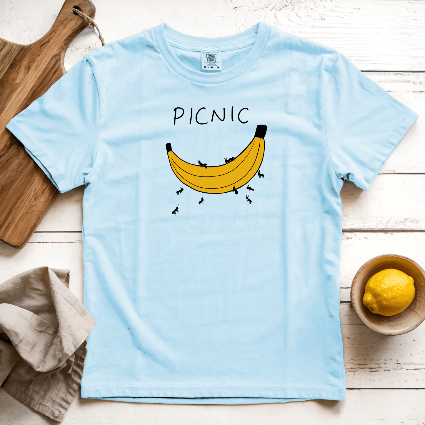 T-Shirts Chambray / S Picnic: Woblylines