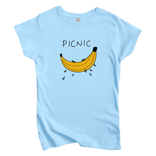 T-Shirts S / Light Blue Picnic: Woblylines Women's Tee