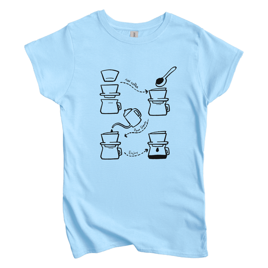 T-Shirt M / Light Blue Pour Over Diagram Women's Tee