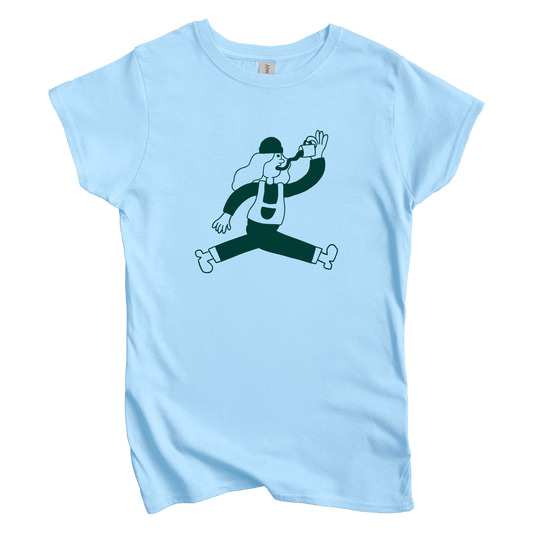 T-Shirts S / Light Blue Running on Caffeine: Sae Karepe Women's Tee