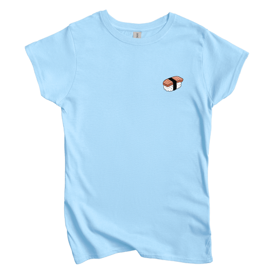 T-Shirt S / Light Blue Salmon Nigiri Left Chest Women's Tee